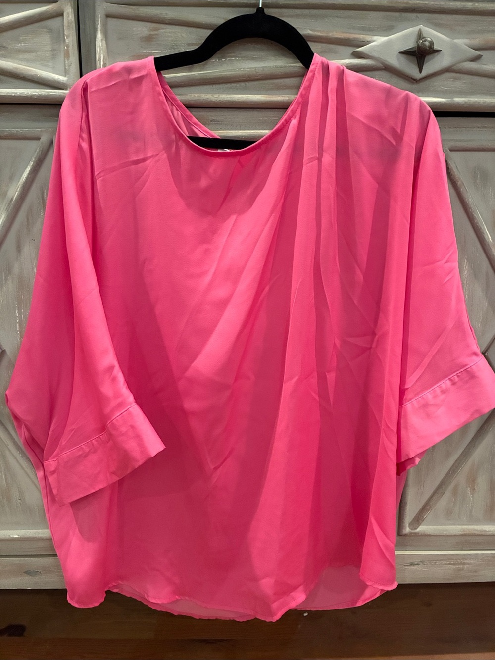 glam Hot Pink Flowing Blouse